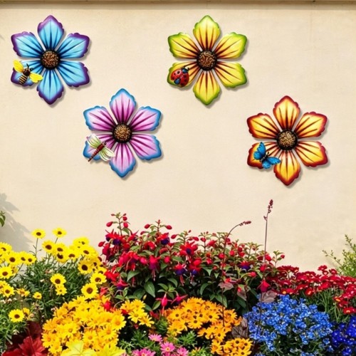 Metall blumen wandschmuck - metall,