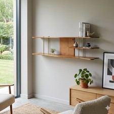 Vintage Wand-Etagere Walnuss