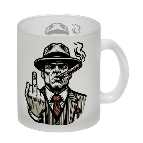 Mittelfinger mafiaboss glas - mittelfinger,