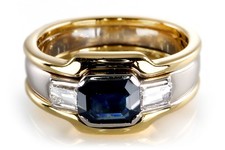 Ring 1 Saphir ca 0,40 ct + 2