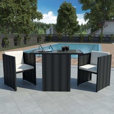 7tlg. Gartenset Essgruppe Sitzgruppe Sitzgarnitur Gartenmöbel Poly Rattan vidaXL