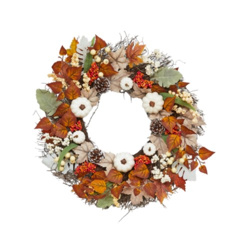 Herbst wand tür - tür, kranz