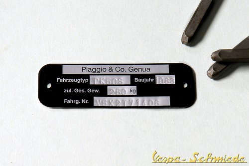 Vespa typenschild inkl - vespa,