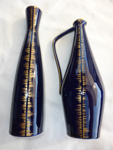 Kobalt vase porzellan set - 2x,