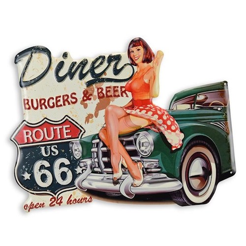 Blechschild diner route66 - "diner",
