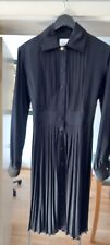 Burberry Kleid, Seidenkleid plissiert schwarz Burberry Luxus, Damen Burberry UK8