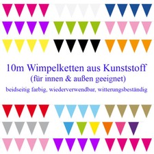 10m WIMPELKETTEN Farbige Bunte