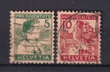 Schweiz, Pro Juventute 1915 gestempelt, Nr. 128 + 129