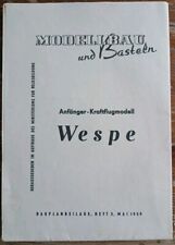 Modellbau und Basteln Anhänger-Kraftflugzeug Wespe Plan DDR Gebraucht