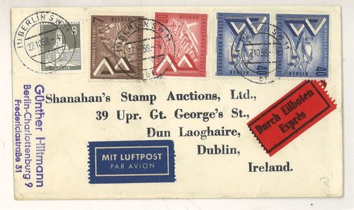 Berlin 1958 auslandsbrief - berlin,
