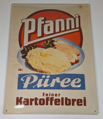 Blechschild pfanni püree - blechschild,,