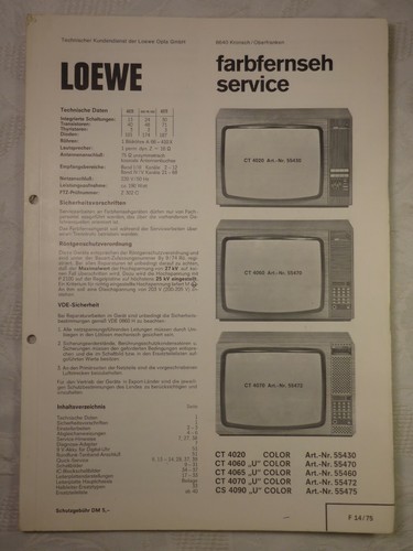 Heft loewe farbfernsehservice - heft,