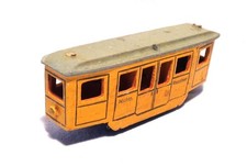 Erzgebirge Spielzeug Miniatur Straßenbahn Oldtimer Zinn Räder Seiffen um 1920