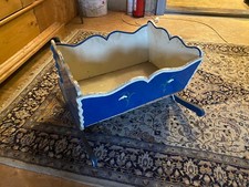 Antike Puppenwiege Puppenbett Holz Bauernmöbel Kinderzimmer Vintage alt bemalt 