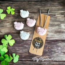 Silikonform Gießform 4er Mini-Schwein/ Glücksbringer/Silvester-Deko/Raysin+Seife