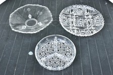 3x Glasschüssel Snackschüssel Servierplatte Glasschale Tisch-Deko Glas Schale