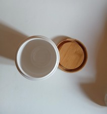 Keramik Behälter Aufbewahrung Bambus Deckel Badezimmer Für Wattepads Makeup Usw