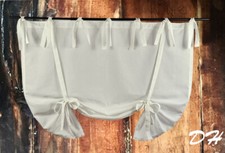 Gardine Raffrollo Landhaus weiß naturweiß 75 cm Breit Raffgardine Vintage Boho