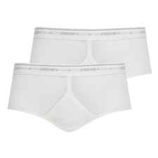 Jockey Herren Slips, 2er Pack - Classic Cotton Rib Y-Front Sport Brief, Doppe...