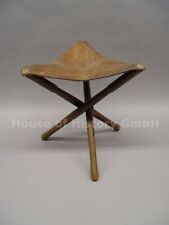 138778: Klappbarer Offizierssitz / Feldherrensitz / Jägersitz / Jagdsitz, Leder