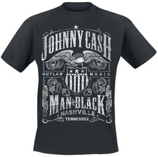 Johnny Cash T-Shirt Herren Outlaw Music schwarz Band-Merch, Bands