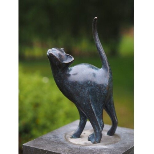Bronzefigur katze abstrakt - katze,