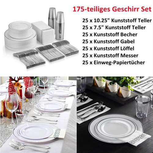175 tlg party geschirr set - 175-tlg.,