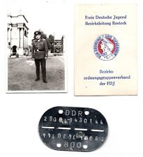 Erkennungsmarke DDR Fotos in Uniform FDJ Ausweis Rostock