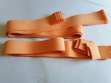 Lamellen-Vorhang - Metallschiene weiß - Stoffbahnen orange - B 130cm H 245,5 cm
