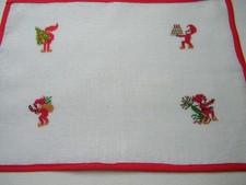 Kreuzstich Stickbild Weihnachten Tisch-Deckchen dänische Handarbeit fertig 39x29
