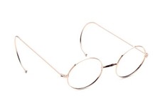 Brille Fassung rund Metall Gold Sportbügel ohne Pads Mod 1700 von 36mm bis 48mm