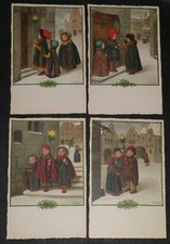 4 St. Künstler-AK Pauli Ebner: Junge Mädchen Weihnachten