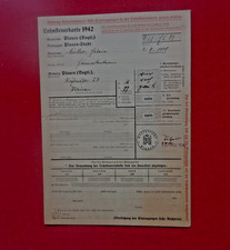 Historisches Dokument "Lohnsteuerkarte 1942" Plauen/V. mit Einlage