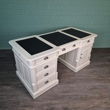 27170 Schreibtisch Teakholz Weiß 1,70 m