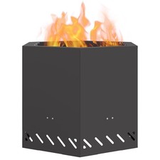 Sechseckige feuerstelle mit - sechseckige,