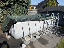 Bestway Power Steel Framepool Komplett-Set 488X244X122 Lichtgrau