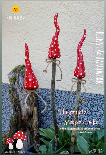 Fliegenpilz 3er set deko - fliegenpilz,