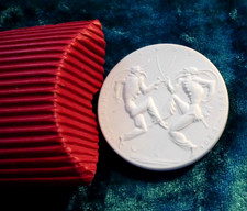 Meissen Medaille Porzellan 1995 Scheurich Schwerttänzer Leipzig Zeidler i.a. Rat