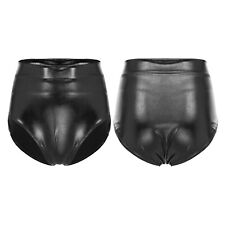 Damen Metallic Booty Shorts Glänzende Höschen Hot Pants Disco Tanzen Rave Kostüm