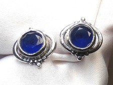 dunkler Iolith (Wassersaphir) Ohrstecker 925 Silber romantisches Antik Design?