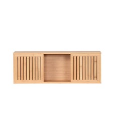 Hängeregal mit Schiebetüren Wandregal aus Bambus Badezimmerregal Küchenregal