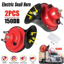 2X 150DB 12V Elektrisch Schnecken Klang Hupe Lufthorn Laut Horn Auto Fanfare LKW
