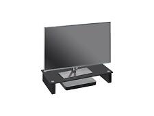 TV-Tisch/Bildschirmerhöhung Glasaufsatz Monitorerhöhung Schwarzglas 60cm MDF-Fuß