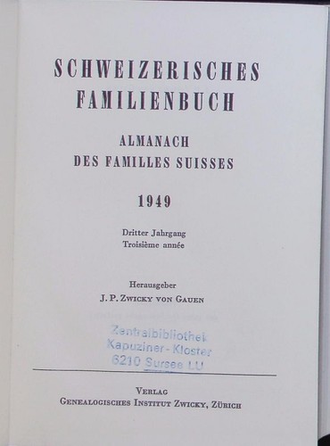 Schweizerisches familienbuch - schweizerisches,