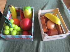 Kaufladen Zubehör Holz: Obst, Backwaren usw