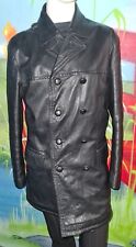 alte 40er Lederjacke Vintage Oldtimer 50er Motorrad Antik Kutscherjacke schwarz