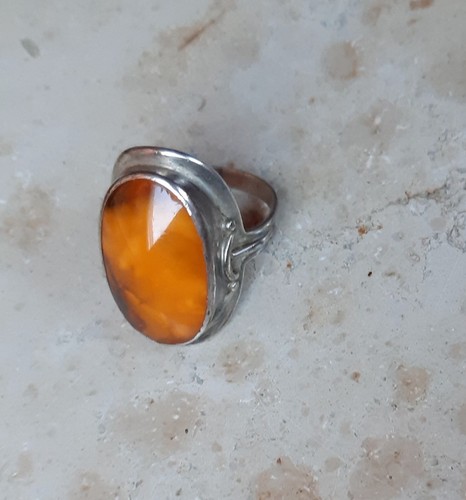 Antik damenring bernstein - antik,