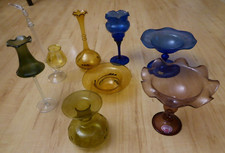 Rauchglaskunst Sammlung 8-teilig, Thüringer Glaskunst mundgeblasen, handgeformt