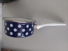 Emaille-Topf Kochtopf Stielkasserolle emailliert neu