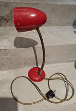 HELO Design 50er Jahre mid century vintage Tischlampe Schreibtischlampe rot